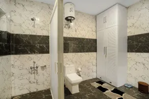 Villa bliss by Ravi and Jazz l 4bhk villa l valley view l jacuzzi l bonfire l parking - Badeværelse