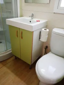 Mobil home avec barbecue - Salle de bain
