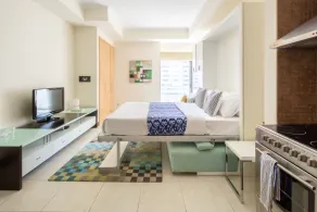Spacious + Modern Studio in JLT - Sleeps 3 - Chambre