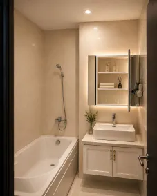 D'Élite Boutique Hotel Dĩ An - Free Mini Bar & Co-Working Space & Cafe - Baño
