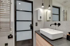 Lion Apartments - Santorini Studio - Bad