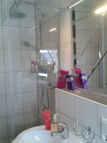 Gradevole camera privata accogliente e familiare con terrazza, sauna e giardino | Vista sulla montagna - Bagno