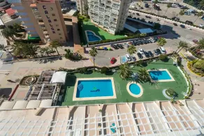 Calpe apartamento con vistas al mar impresionantes a 5 min de la playa aire wifi parking comunitario - Pool