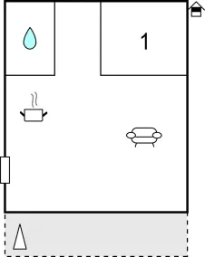 Schöne 1-Zimmer-Wohnung in Podgradina - Grundriss