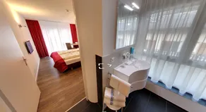 Kur & Ferienhaus Volksheilbad - Ausblick vom Zimmer