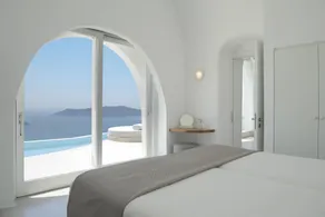 Villa Dio - An Iconic Villa Above Caldera - Vista do quarto