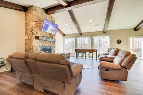 Home Gym & Fireplace: Roaring River Retreat - Interior