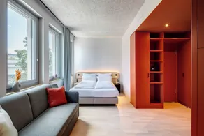Merveilleux studio adapté aux familles avec terrasse et jardin - Chambre
