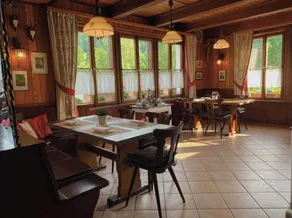 Pension adaptée aux familles | Vue montagne - Restaurant