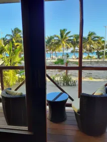 Cabañas Palmeras de Mahahual - Ausblick vom Zimmer
