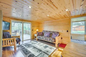 Lakefront Cabin w/ Dock, Fire Pits in Danbury! - Interior