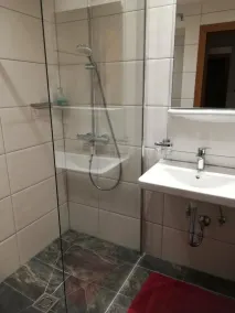 Kinderfreundliche gemütliche Ferienwohnung mit Garten, Grill und Sauna - Badezimmer