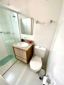 Apto novo e arejado com uma ampla sacada - Badezimmer