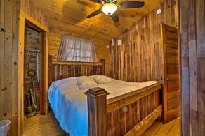 Scenic Log Cabin with Fire Pit & Stocked Creek! - Interior