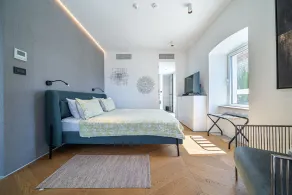 Villa Lastva est une villa de luxe cinq étoiles en bord de mer avec piscine privée - Chambre