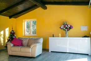 VILLA IL CICLAMINO WITH POOL FOR YOUR SOLE USE INGROUND & BIG - 70m2 house & 300m2 outdoor, child & pet friendly, 10 min drive to Montebello Station connecting to ancient Rome in 20 min, 5 min drive to supermarket & Riano medieval burg -warm ML guest care - Area soggiorno