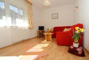 Kinderfreundliche gemütliche Ferienwohnung mit Sauna, Grill und Garten | Gartenblick - Wohnbereich