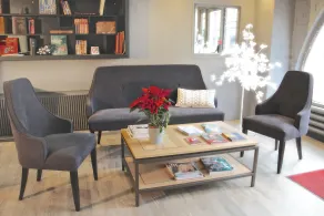 Hôtel Le Comte Rouge Thonon-les-Bains - Coin salon dans le hall