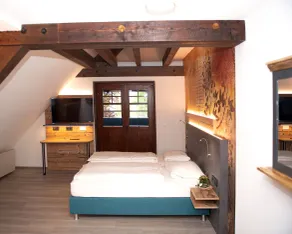 Ferienloft, 100 qm, 2 Schlafzimmer, 1 offenes Schlafzimmer, Balkon und Terrasse, max. 6 Personen - Habitación