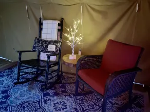 Selah Serenity Tent-n-Breakfast Glamping for 2 in Finger Lakes Woodland Site - Image 4