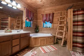 Fantastische Blockhütte mit Blick auf Pool und Spielplatz - Image 3