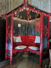 Oriental Garden Pod.  Set in our gorgeous garden of bonsai, pagoda and koi pond. - Image 3