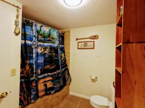 Cozy lakefront Log Home. Hot tub, kayak, yard toys, game room. Pontoon for rent. - Image 5