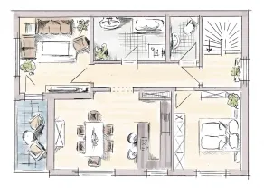 Modern furnished, 80 m² 3-room apartment with south / west-facing balcony - Image 4