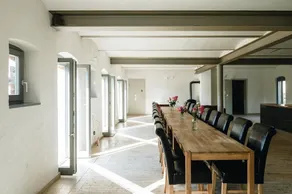 Stylishly furnished fieldstone barn with dining room and terrace by the village pond - Image 4