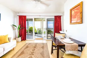 Oceanfront in Hilo Hale Kai Suites- Pele Suite - King Bed, Living Room, Bath - Image 5