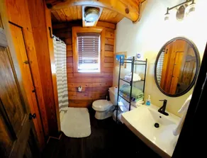 Tiny Log Cabin W/ Hot Tub! Full Kitchen - Image 3