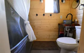Blue Tiny Home.Hottub. Fireplace.NearStCroixStatePk - Image 5