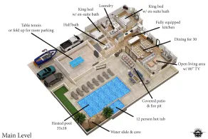 5 Suites, Private Pool, 2 Hot Tubs for 19, 2 Fire Pits, 2 Fridges Sleeps 30 - Image 3