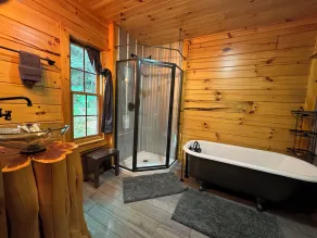Stay in a Real Log Cabin! - Private Creekside Cozy Creek Cabin with Hot Tub/Wifi - Image 4