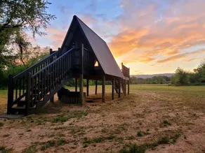 Camp under Blue Ridge Mtn sky river A Frame Cabin - Image 3
