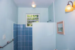 Queen-size bed, with a private bathroom, a walk-in shower and closet. - Image 4