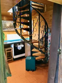Studio & balcony with tree growing through it, spiral staircase, stunning views. - Image 2