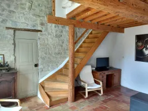 Typical stone house, in a small cobbled street, behind the chateau of Cesseras.. - Image 2