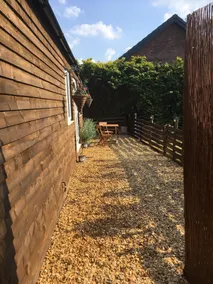 Lovely Wooden Lodge,  views over an orchard, outside seating. - Image 5