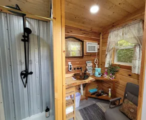 Glamping Creekside w/ Private Deck and Bath House  - Image 4