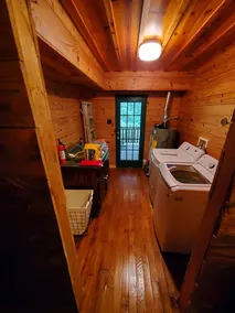 Waterfront cabin with private beach, decks with water views, secluded in trees - Image 2