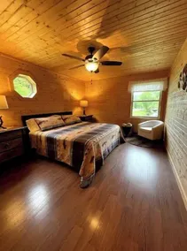 Timber Coulee Creek in backyard, king size bed, grill on deck,  large garage. - Image 3