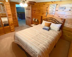 Secluded SW Michigan Lake View Log Cabin w/ Fire Pit & Deck on Long Lake - Image 3