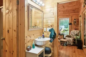 Cozy Creekside Cabin With Wraparound Porch 1 Bedroom Home - Image 5