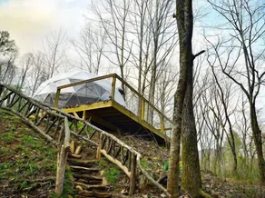 NEU: Glamping Geodesic Dome Tent - Forellenbach, Feuerstelle & Privatsphäre - Image 2