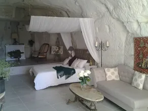 Habitación Troglo, B & B, cama queen, Chateaux de la Loire y Beauval Zoo - Image 5