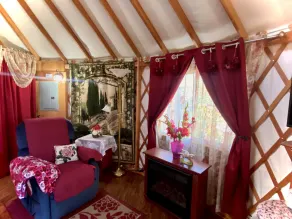Mystical Rose is a whimsical flower themed  & fully furnished Yurt. - Image 4