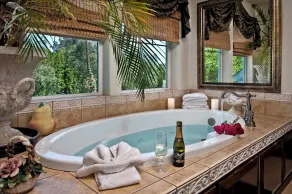 New Euro style decor.<br>King bed  & Great view <br>Room is up stairs <br>Easy inside carpeted stairs w/iron handrail - Image 2