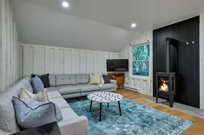 Private, Modern, Unique freestanding fireplace, Outdoor seating - Image 5
