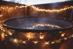 Cosy Glamping Cabin With Wood Fired Hot Tub - Image 2